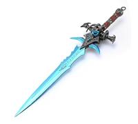 ZGHQHCDRH Modelo de Espada Larga, Modelo Frostmourne, coloración con Efecto Escarcha, Longitud 30 cm/12 Pulgadas, Totalmente metálico Soporte de exhibición