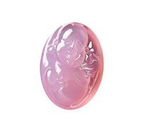 ZGHQHCDRH Natural Feng Shui Rosa Púrpura Jade Collar Colgante para Mujer Auténtica Yoga Calcedonia Ágata Buda Riendo Maitreya Buda Duque