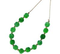 ZGHQHCDRH Natural Feng Shui Verde Jade Collar Colgante para Mujer Genuino Yoga Jadeíta Aceite de Jadeíta Verde S925 Plateado