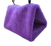 ZGHQHCDRH Nido de pájaros, Jaula Triangular Colgante for casa, Nido, Cama, Hamaca cálida de Felpa for Mascotas, Plegable, Suministros Seguridad, Color Rosa, L(Purple,M)