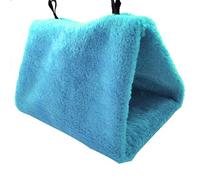 ZGHQHCDRH Nido de pájaros, Jaula Triangular Colgante for casa, Nido, Cama, Hamaca cálida de Felpa for Mascotas, Plegable, Suministros Seguridad, Color Rosa, L(Blue,S)