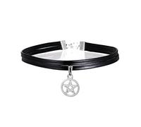 ZGHQHCDRH Nuevo Collar gargantilla de cinta de terciopelo negro, Collar de cuero gótico Punk fresco, gargantilla Harajuku estrella copo de nieve corazón cadena de clavícula