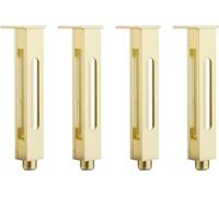 ZGHQHCDRH Patas de Muebles, 4 Patas for Muebles, Ajustables for gabinetes de aleación Aluminio, Repuesto for, for sofás, mesas café, TV(Brushed Gold,25cm/9.8in)