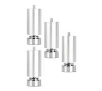 ZGHQHCDRH Patas de Muebles, Patas de Repuesto Ajustables aleación Aluminio for Muebles, Patas Mesa Metal, Color Plateado, 4 Piezas(25cm)