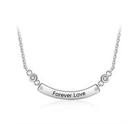 ZGHQHCDRH Personalized Engraved & Pendants Custom Name Necklaces Curved Fine Jewelry Gift For Women Couples