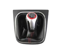 ZGHQHCDRH Pomos Palanca Cambios Para Golf 5 6 MK5 MK6 Para Jetta MK3 III 137 138 EOS 1F7 1F8 5/6 Velocidad MT Perilla Palanca Cambios Coche Con Bota Polaina(Red 6-Speed)