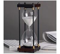 ZGHQHCDRH Reloj de Arena, Reloj de Arena Cristal 30/60 Minutos con Temporizador, Adorno Marco Madera, Reloj Colorido y Moderno(Wit,30 Minutes)