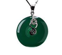 ZGHQHCDRH S925 Woman Necklace Jewelry Jade Jade Pendant Necklace for Mom Girlfriend Anniversary Birthday Mother's Day Jewelry Gift (Chalcedony 31 * 25mm)