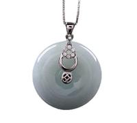ZGHQHCDRH S925 Woman Necklace Jewelry Jade Jade Pendant Necklace for Mom Girlfriend Anniversary Birthday Mother's Day Jewelry Gift (Jadeite 31 * 25mm)