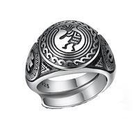 ZGHQHCDRH SEAL INDIAN AMIRIAL Ring, Men S925 Tribal Portrait Ring