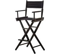 ZGHQHCDRH Silla de Director Plegable para Maquillador Portátil de Aluminio Alta con Reposacabezas y Reposapiés para Maquillaje Camping Césped Rodajes de Cine(Black,A)
