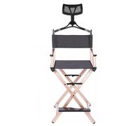 ZGHQHCDRH Silla de Director Plegable para Maquillador Portátil de Aluminio Alta con Reposacabezas y Reposapiés para Maquillaje Camping Césped Rodajes de Cine(Gold,B)