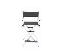 ZGHQHCDRH Silla de Director Plegable para Maquillador Portátil de Aluminio Alta con Reposacabezas y Reposapiés para Maquillaje Camping Césped Rodajes de Cine(Silver,A)