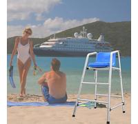 ZGHQHCDRH Silla de socorrista, Silla Salvavidas de Acero Inoxidable 304 for Piscina, for Interior y Exterior, portátil Desmontable(2 Steps)