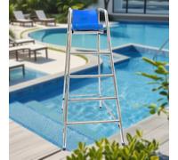 ZGHQHCDRH Silla de socorrista, Sillas de Exterior Resistentes, Silla Salvavidas for Piscina Acero Inoxidable 201/304 con Asiento ABS, for Lago y Playa(304 Stainless Steel,180cm)