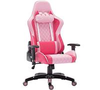 ZGHQHCDRH Sillas para Videojuegos, Silla de Ordenador Gamichair, Silla reclinable ergonómica for PC, Escritorio con reposacabezas en Forma Gato, Soporte Lumbar, Modelo Rosa for niña, ergonomía/Rosa