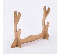 ZGHQHCDRH soporte para espadas, Exhibición de gladiadores, soporte for espadas cruzadas, for cuchillos, for flauta, 3 capas, grande y oscuro(2 layers large log color)