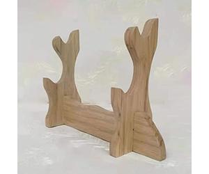 ZGHQHCDRH soporte para espadas, Exhibición de gladiadores, soporte for espadas cruzadas, for cuchillos, for flauta, 3 capas, grande y oscuro(2 layers small log)