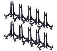 ZGHQHCDRH soporte para platos, Caballetes de plástico o SND, soportes for platos for exhibir imágenes u otros artículos en bodas, oraciones el hogar, cumpleaños, fiestas, exhibidores(Black,9inch)