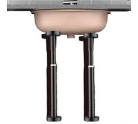 ZGHQHCDRH Soportes para fregaderos empotrados, Patas telescópicas Ajustables for fregaderos bajo encimera, Paquete de 2, Varios tamaños, Multicolor(Black,H 50 80cm(20" 31.5"))