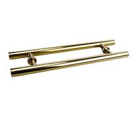 ZGHQHCDRH Tiradores para puertas de baño, Entrada de Granero de ducha dorada corredera for puerta de vidrio/madera, puerta Interior y Exterior de acero inoxidable con pulsador(Length120CM)