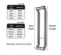 ZGHQHCDRH Tiradores para puertas de baño, Manijas corredizas de puerta de vaivén de vidrio for ducha de Granero, barras de forma redonda de acero inoxidable, entrada contemporánea(Gray,Length80CM)