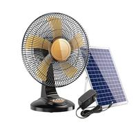 ZGHQHCDRH Ventilador de pie, ventiladores de escritorio pequeños y silenciosos,Ventilador portátil for viajes, solar recargable(12in)