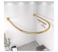 ZGHQHCDRH Vestuario, Barra de Cortina for probador, Barra Ducha en Forma U, tubería Metal for vestidor, for Tienda Ropa, Oficina, Vestidos Novia, Vestuario(Gold,90x90cm)