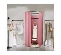 ZGHQHCDRH Vestuario, Probador de Tienda Ropa con Cortina sombreado, vestidor privacidad móvil Temporal portátil(Pink,100x100x200cm)
