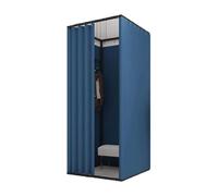 ZGHQHCDRH Vestuario, Probador móvil, Vestuario Cuadrado con Cortina sombreada y Gancho for Tienda de Ropa Temporal, vestidor Metal(B,100X100X200CM)