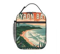 ZGHQHCDRH Visita Byron Bay en Australia - Coastal Bliss Vintage Travel Art One Lunchbag
