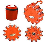 ZGHYBD 6PCS LED Road Flares Flashing Warning Light Emergency Disc Beacon with 9 Flash Modes,Magnetic Base and Hook Storage Bag Roadside Flashing Warning Lights for Car Truck Boats 3pcs