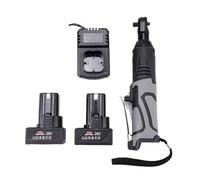 ZGJIAJU 55N. Destornillador De Taladro Angular, Llave Eléctrica M, Llave De Trinquete Inalámbrica De 3/8 Pulgadas Y 90 Grados, Andamio Con Batería De Iones De Litio 1/2 Alto Par(2 battery)