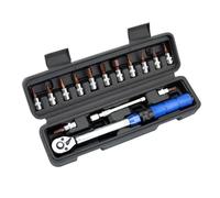 ZGJIAJU Juego de llave dinamométrica de 2-24N.m, llave dinamométrica for bicicleta Dual de 1/4 pulgadas, 15 unids/set de llave inglesa de tipo preestablecido, Kit de reparación profesional
