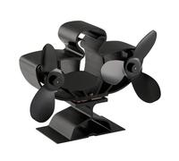 ZGJIAJU Ventilador Estufa Leña Ventilador De Chimenea Doble Cabezal Estufa Leña Alimentado Por Calor 6 Aspas For Distribución Eficiente Del