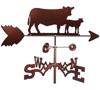 ZGJYSP Veleta de Viento,Veleta de Metal para Animales,Techo al Aire Libre,Montaje en jardín,decoración de Patio,Veleta,Que Indica la dirección del Viento,Vaca Grande y Becerro