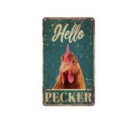 ZGPOSQKZSC Farm Rooster Metal Tin Sign Vintage Rustic Wall Decor for Kitchen Garden Shed Farmhouse Garage 8 X 12 inch