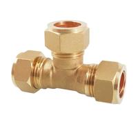 ZGPOSQKZSC Fit 6 8 10 12 14 15 16 18 19 20 22 25 28mm Tube Compression Union Brass Pipe Fitting Tee 3 Ways Connector Water Gas Oil(28mm)