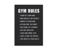 ZGPOSQKZSC Fitness Motivation Wall Art - Gym Rules Poster with Inspirational Quotes on Discipline & Perseverance for Home Gym, Office Decor(Framed,16x24inch(40x60cm))