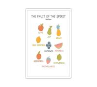 ZGPOSQKZSC Fruit of the Spirit Poster, Galatians Bible Verse Wall Art, Boho Christian Decor for Sunday School, Church Nursery & Homeschool (Unframed,16x24inch(40x60cm))