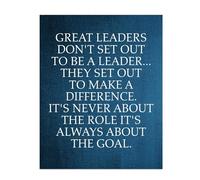 ZGPOSQKZSC “Great Leaders Set Out to Make a Difference” Canvas Print, Inspirational Wall Art for Office, Home Study and Classroom Motivation(Framed,08x12inch(20x30cm))