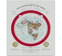 ZGPOSQKZSC Historical Map Poster - Gleason's 1892 New Standard Map of the World, Rare Flat Earth Theory Artifact Reproduction, Educational & Decorative Wall Chart(Framed,16x24inch(40x60cm))