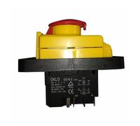 ZGPOSQKZSC Interruptores pulsadores electromagnéticos DZ-6-2 de 5 pines, interruptor de arranque y parada con tapa de parada de emergencia, rectificadora, 250 V CA, 15 A
