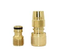 ZGPOSQKZSC Leak-Proof Pipe Hose Fittings Brass 3/8 Inch Water Hose Quick Connector 8/11 Hose Connector G1/2 G3/4 Copper Fitting 6set (Color : B 1I2)