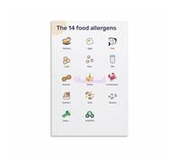 ZGPOSQKZSC Mindful Eating Awareness Poster, We Care About Ingredients Canvas Wall Art for Cafe Restaurant Kitchen Decor (Framed,12x18inch(30x45cm))