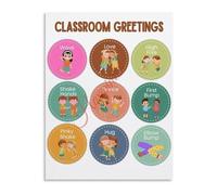 ZGPOSQKZSC Morning Greetings and Classroom Rules Poster Social Emotional Learning SEL Educational Decor(Unframed,08x12inch(20x30cm))