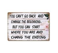 ZGPOSQKZSC Motivational Metal Tin Sign Start Where You Are Quote Vintage Rustic Wall-Art Inspirational Saying for Home Office Decor 8 X 12 in