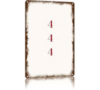 ZGPOSQKZSC Numerology Decor Vintage Metal Sign Angel Number Red Minimalist Design Text Art Aluminum Wall Plaque (8 X 12 in)
