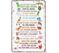 ZGPOSQKZSC Nursery Metal Sign See You Later Alligator After A While Crocodile Playful Decor For Girl Playroom Bedroom Wall Hanging Gift 8 X 12 inch