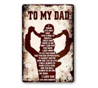 ZGPOSQKZSC Retro Tin Sign World Best Dad Award From Daughter Funny Humor Plaque for Father Papa Daddy Living Room Bedroom 8 X 12 inch